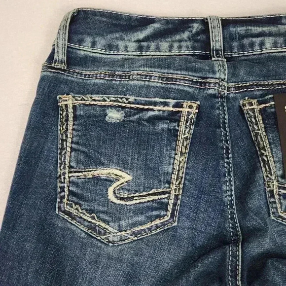 Silver Jean Co. Womens Suki Curvy Fit Mid Rise Bootcut 26x31 Indigo Distress NWT - Picture 11 of 16